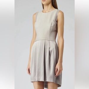 REISS Elegant 2-tone Gray Sleeveless Dress with Pockets US 10